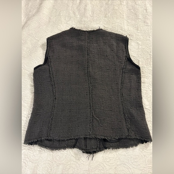 Rebecca Taylor Cotton/Lamb Leather Tweed Moto Vest/ jacket Size 8 - Picture 7 of 9